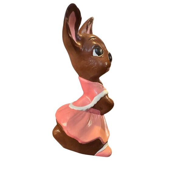 VTG Handmade Ceramic Bunny Rabbit Easter Decoration 80s Retro Cute Bunny 8.5” - Picture 10 of 10